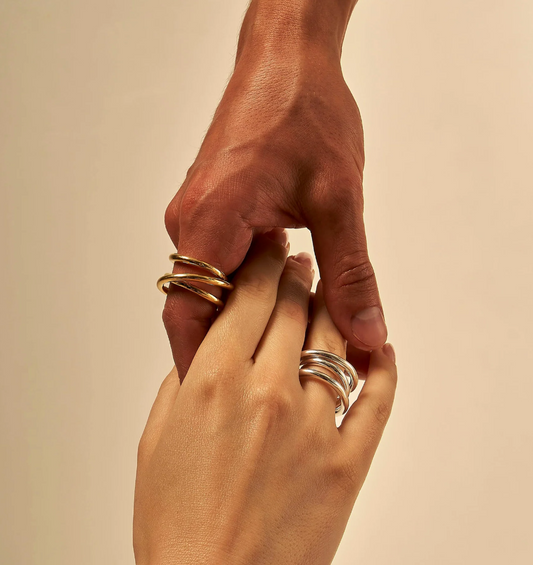 Bague triple spirale 3.0 vermeil