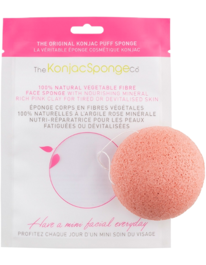 Eponge Visage a l Argile Rose - Peaux Fatiguees et Devitalisees