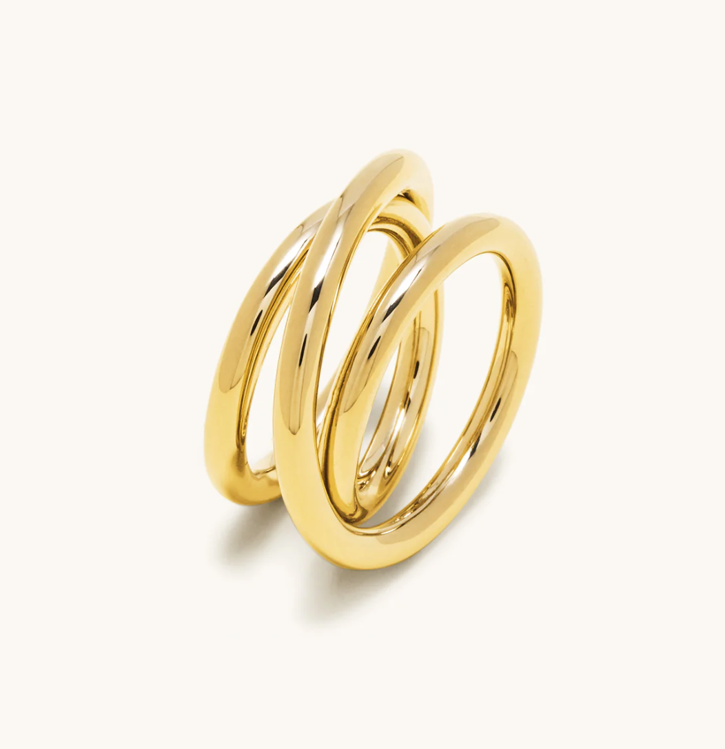 Bague triple spirale 3.0 vermeil