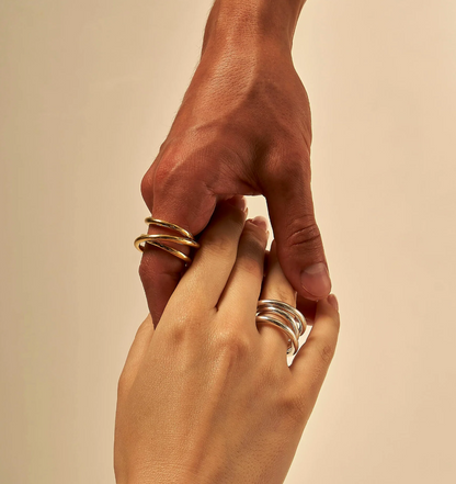 Bague triple spirale 3.0 vermeil