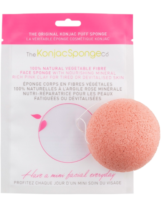 Eponge Visage a l Argile Rose - Peaux Fatiguees et Devitalisees
